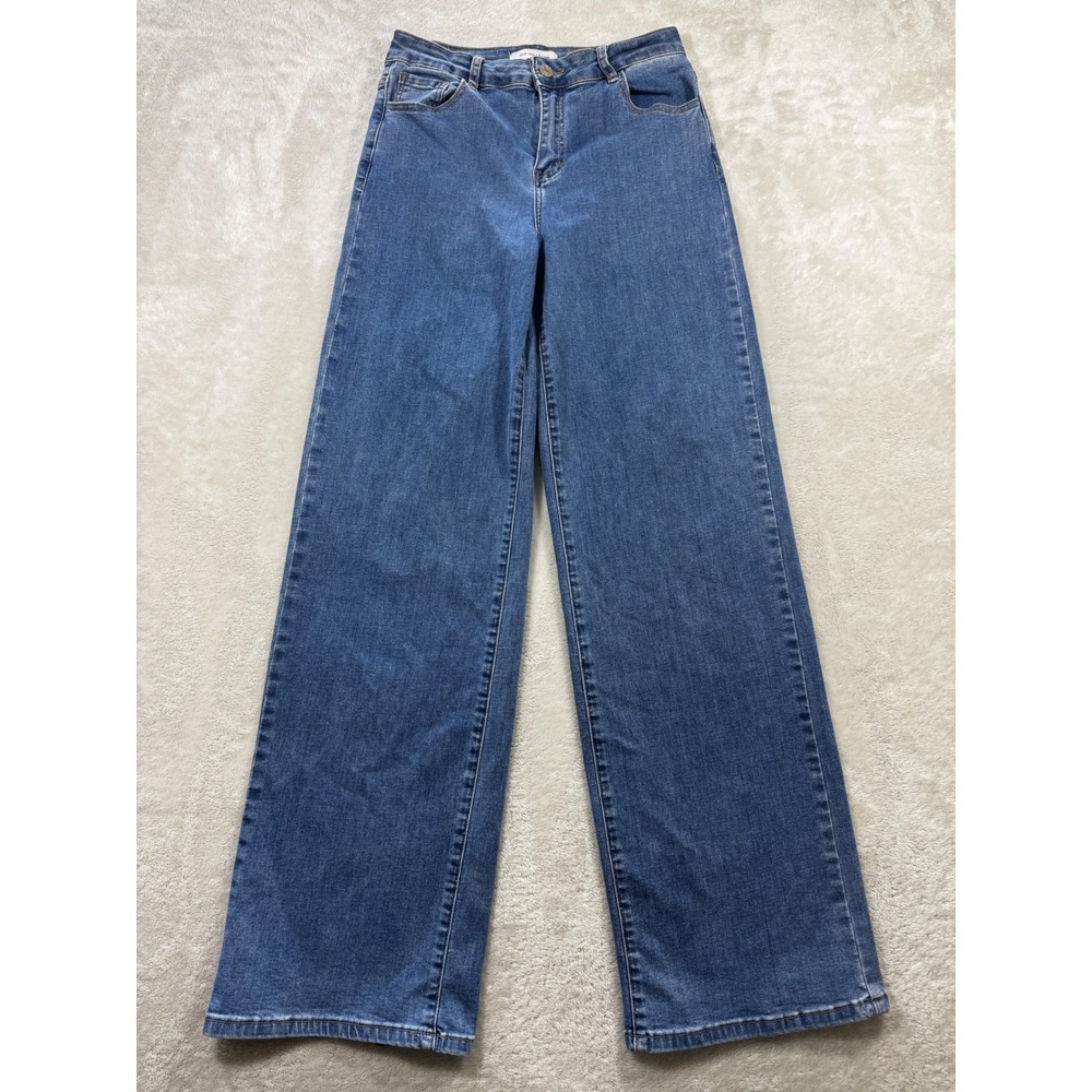 The Noli Shop Womens Wide Leg High Rise Blue Jeans 27 Meas: 27x32